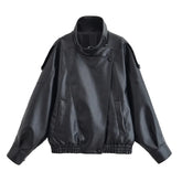 Black Faux Leather Moto Jacket