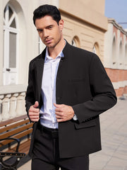 Men’s Plus-Size Stand Collar Business Blazer