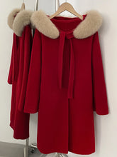 Warm Hooded Wool Fur Coat