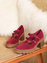 Women Square Heel Mary Jane Pumps