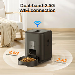 Pet feeding machine, APP controlled automatic cat feeder, cat dry food dispenser, suitable for small and medium-sized pet feeder