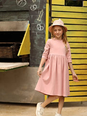 Classic Cotton Three-Quarter Girls Dress