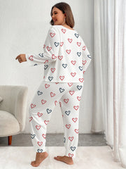 Plus Heart Print Pajama Set