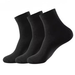 Classic Black Cotton Crew Socks