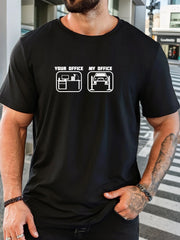Men's T-Shirt 100% Cotton Summer Casual Soft Creative Letter Print Round Neck Breathable Short Sleeve T-Shirts 2025 New Tees