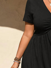 Women's Casual Plain Color Dress, Loose-Fitting Design, Perfect for Daily Wear & Comfortable Fit, Ideal for Everyday