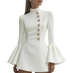 Elegant Bell Sleeve Slim Midi Dress