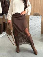 Patchwork Lace High Waist Maxi