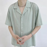 Striped Short Sleeve Shirt Men