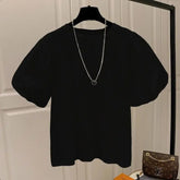 Sweet Puff Sleeve Cotton Tee
