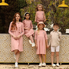 Classic Cotton Three-Quarter Girls Dress