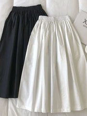 Elegant High Waist Pleated Midi