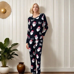 Santa Print Winter Pajama Set