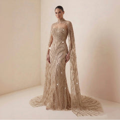 Sharon Said 2026 Luxury Evening Party Gowns Women' s Wedding Prom Dresses with Flowing Sleeves Elegant Mermaid SS663 Customized