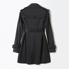 Double-Breasted Tie-Waist Trench Coat for Women