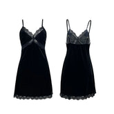 Velvet Deep V Suspender Nightdress