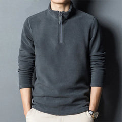 Men’s Double-Sided Fleece Stand-Collar Long-Sleeve Top