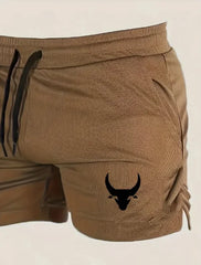 Men's Geometric Pattern Basketball Shorts with Mid Waist Micro Elastic Quick Drying Breathable Sports Pants for Running Fitness