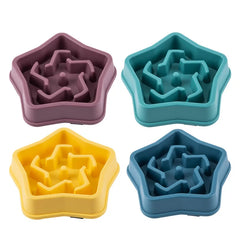 Pet Cat Dog Slow Food Bowl Fat Help Healthy Round Anti-choking Thickened And Non-slip Multiple Colors Shapes