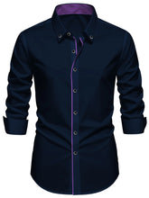 Patchwork Elastic Business Casual Shirt