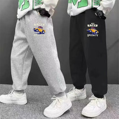 Boys' Off-Road Truck Print Joggers – Casual Sweatpants for Spring, Autumn, and Winter