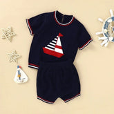 2025 Baby Clothes Infant Boy Knitted Clothing Sets Summer Toddler Shirt Shorts Spanish Boutique Costume Suit Boys Party Kids