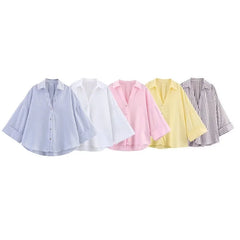 Striped Oversize Summer Shirt Women