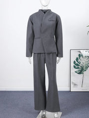 Elegant V-Neck Office Suit Set