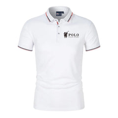 Men's premium summer polo shirt, quick drying, breathable, casual, business fashion, sports, short sleeved, men's clothing