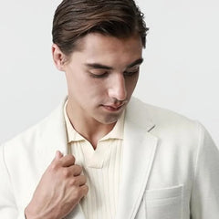 White Formal Men Suit Blazer