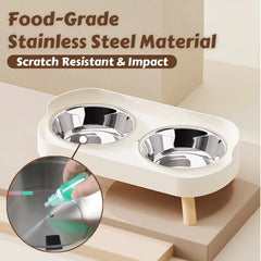 HOMEFISH Dopamine Multicoloured Tall Pet Feeder with Two Stainless Steel Bowls and Neck Support