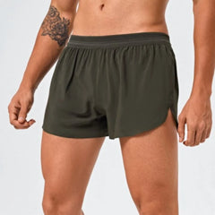 Men Marathon Racing Gym Sports Shorts Anti-escaping Lining Quick Dry Workout Training Fitness Jogging Short Arrow Pants