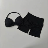 Yoga set for women, fitness, breathable, quick drying training, beautiful back, gathered underwear, high waist, hip lifting shor