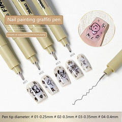 Nail Art Graffiti Line Pen Gel Painting Waterproof Wire Drawing Pen Detail Sketching Pen Nail Design Tools