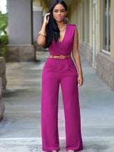 Elegant Deep V Wrap Jumpsuit