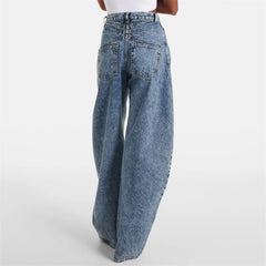 High Waist Straight Denim Pants