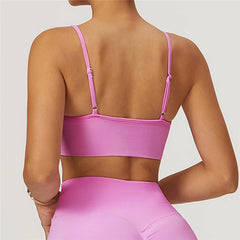 HBC Seamless Sports Bras for Women Fitness Yoga Bras With Removable Pads Adjustable Straps Gym Vest Top Bra Running Crop Top