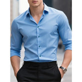 Smart Casual Elastic Shirt Men