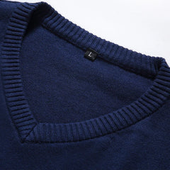 Sweater Men 2026 Autumn Casual Pullovers Men V-Neck Solid Cotton Knitted Brand Clothing Slim Fit Male Sweaters Pull Homme
