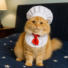 Pet Accessories Cute Pet Cooking King Hat Adjustable Comfortable Chef Hat Set Stylish Cat Cosplay Hat Pet Fashion Show