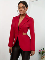 Cutout Slim Woven Blazer