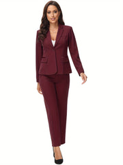 Elegant Plus Size Office Pantsuit