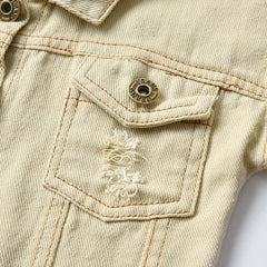 Toddler Kid Baby Boys Girls Denim Jacket Long Sleeve Button down Jeans Coat Cowboy Overcoat Hoodie Casual Outwear