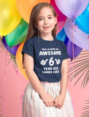 Awesome 6 Year Old 6Th Birthday Shirt Gifts for Girls Boys Youth Kids T-Shirt