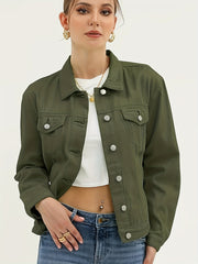 Women’s Vintage Brown Denim Button Jacket
