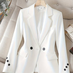 Beige Office Tailored Blazer Womens