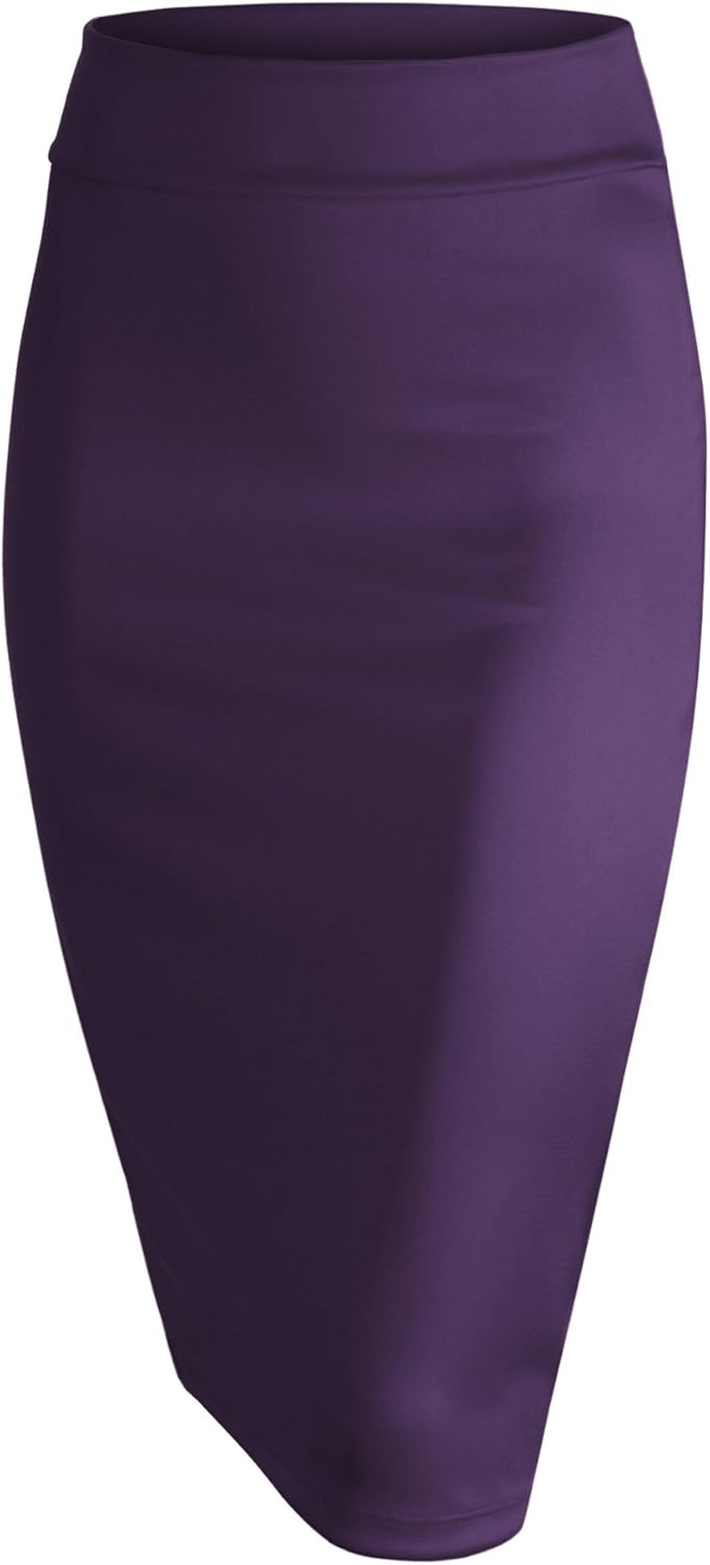 Women'S Elastic Waist Stretch Bodycon Midi Knee Length Pencil Skirt for Office