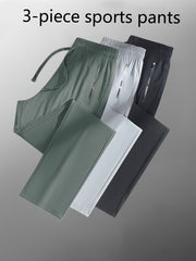 Women High-Waist Stretch Sports Pants Set (3pcs)