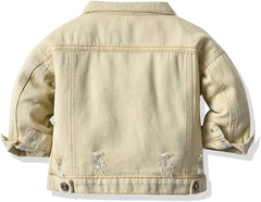 Toddler Kid Baby Boys Girls Denim Jacket Long Sleeve Button down Jeans Coat Cowboy Overcoat Hoodie Casual Outwear