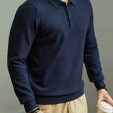 Button Lapel Knit Pullover